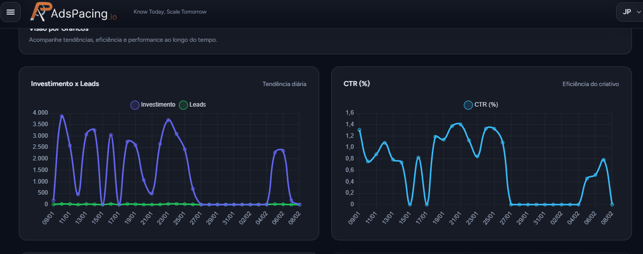 Preview do dashboard